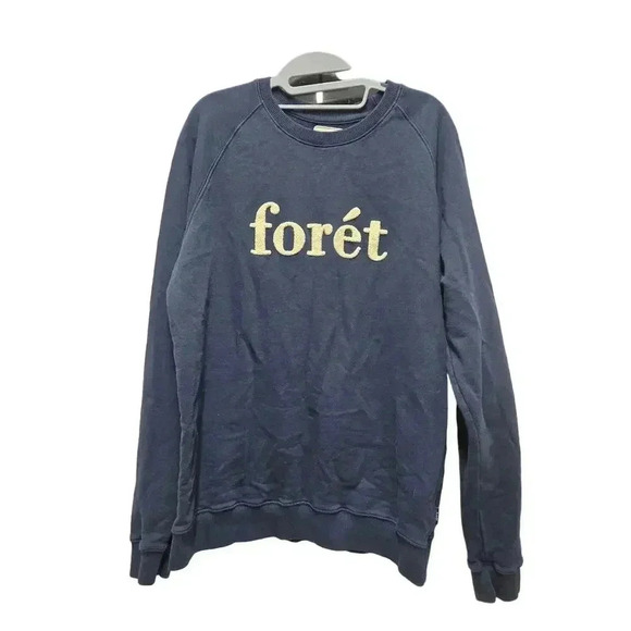 FORET UK Men’s Olive Navy Blue Essentials Spruce Sweatshirt Size XL - Picture 1 of 5